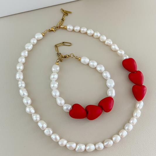 Bundle - 2 piezas - collar + pulsera - dorado