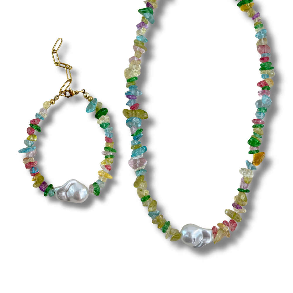 Bundle - 2 piezas - collar + pulsera - dorado