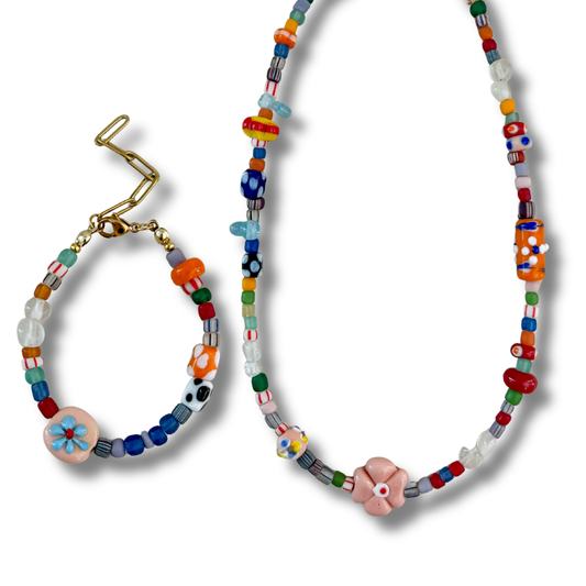Bundle - 2 piezas - collar + pulsera - dorado