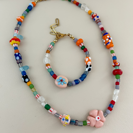Bundle - 2 piezas - collar + pulsera - dorado
