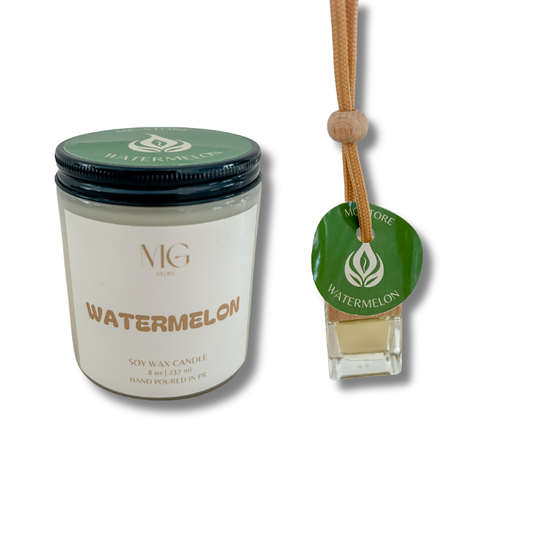 Bundle - Watermelon - vela 8oz + difusor para carro