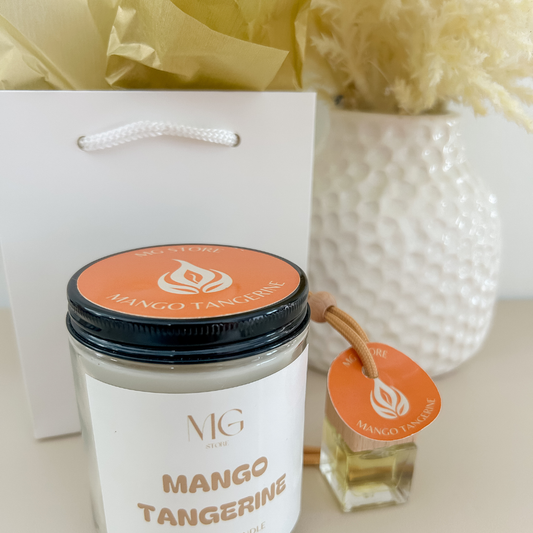 Bundle - Mango Tangerine - vela 8oz + difusor para carro