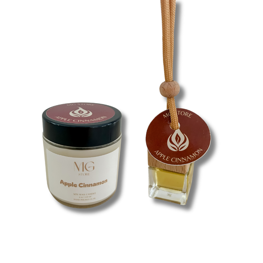 Bundle - Apple Cinnamon - vela 4oz + difusor para carro