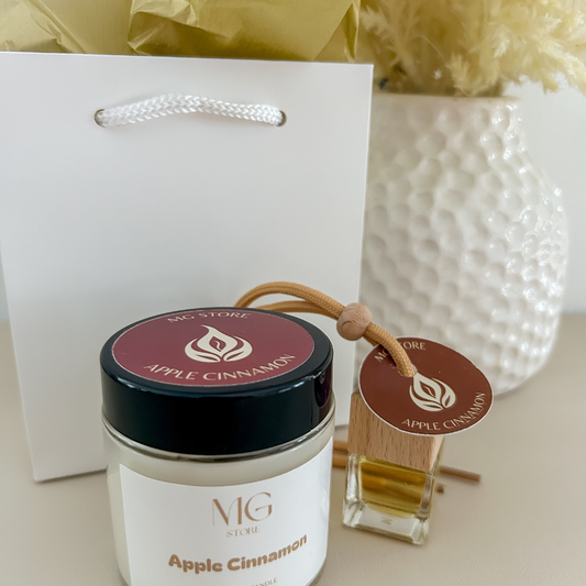 Bundle - Apple Cinnamon - vela 4oz + difusor para carro