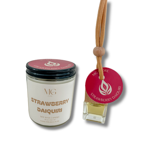 Bundle - Strawberry Daiquiri - vela 8oz + difusor para carro