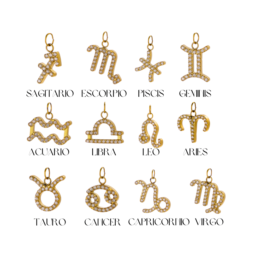 Charms Signos Zodiacales - Leo, Sagitario, Escorpio, Piscis, Géminis, Acuario, Libra, Tauro, Capricornio, Virgo, Aries y Cáncer