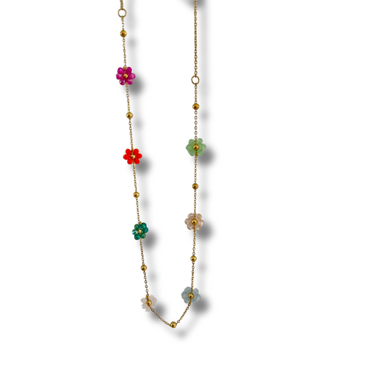 Collar flores - colores - dorado