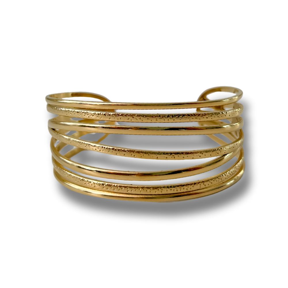 Pulsera franjas - dorado