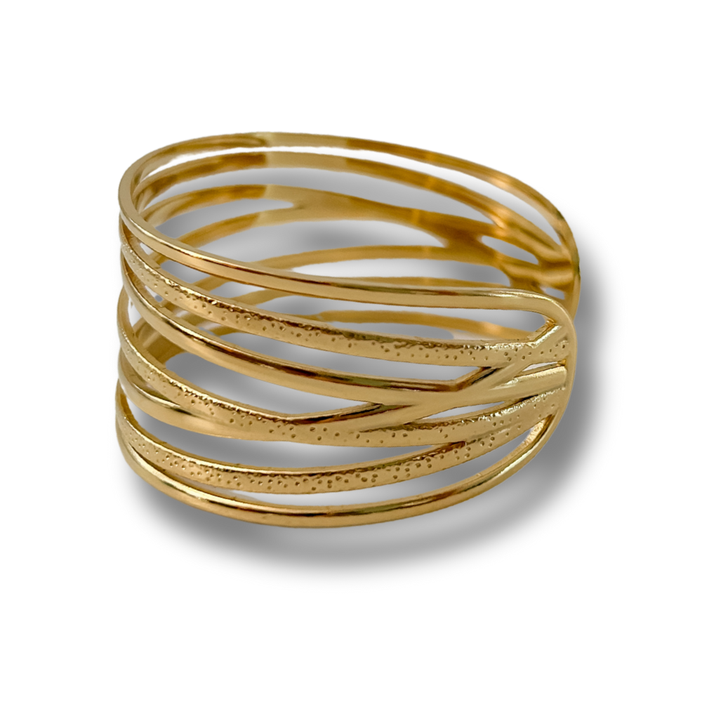 Pulsera franjas - dorado