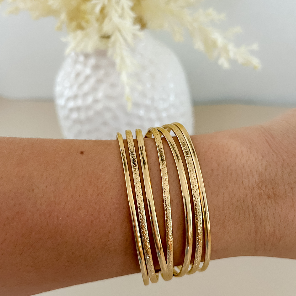 Pulsera franjas - dorado