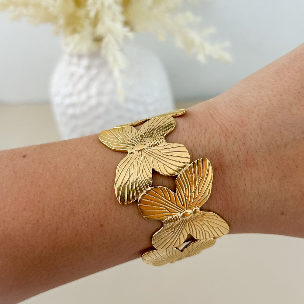 Pulsera mariposa - dorado