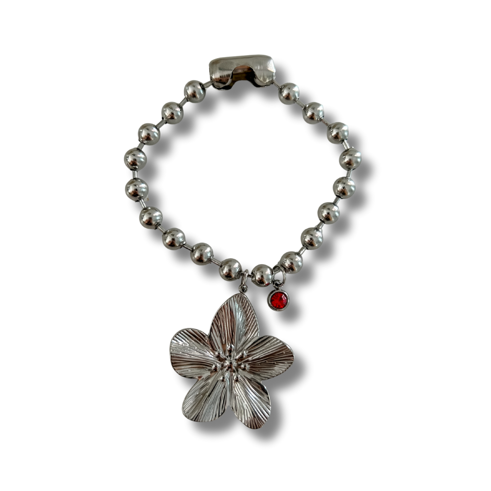 Pulsera militar flor - plata