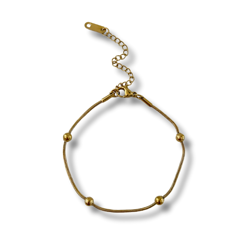 Pulsera bolitas - dorado