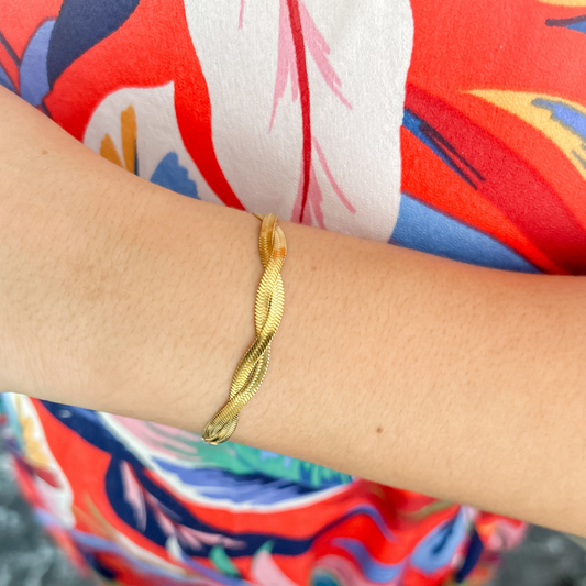 Pulsera trenzada - dorado